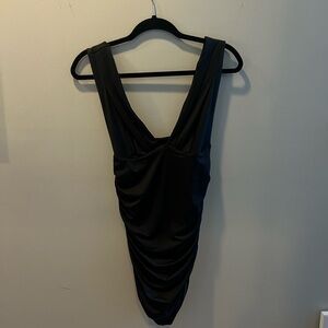 Elegant Black Draped Dress